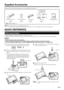 Page 9 7
1 Conﬁ rm that there are 9 screws (5 short screws 
and 4 long screws) supplied with the stand unit.
2 Attach the supporting post for the stand unit onto 
the base using the box for the stand unit as shown 
below.
The supporting post attaches to the base at an off-
centered location on the base. Be sure to attach the 
supporting post in the direction indicated below and 
attach the stand to the TV with the wider side of the 
base facing forward.
Long screws
3 Insert the stand into the openings on the...