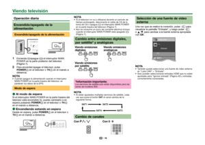 Page 2119
Operación diaria Encendido/apagado de la 
alimentación Encendido/apagado de la alimentación 
1
Encienda (;)/apague (a) el interruptor MAIN 
POWER en la parte posterior del televisor 
(Página 7).
 
2
Para encender/apagar el televisor, pulse 
a en el mando a 
distancia.
NOTA Cuando apague la alimentación usando el interruptor 
MAIN POWER en la parte trasera del televisor, se 
perderán los datos de la EPG.Modo de espera 
EAl modo de espera
Si el interruptor MAIN POWER en la parte trasera del 
televisor...