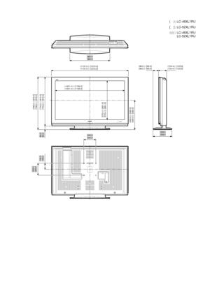 Page 46
660.0
660,0
309.0
309,0
(1021.4 ) / [1155.0]
(1021,4 ) / [1155,0]
(
1137.0 )
/ [
1273.0 ]
( 1137,0 )
/ [
1273,0 ] (124.4 ) / [125.5]
(124,4 ) / [125,5]
(96.0 ) / [95.0]
(96,0 ) / [95,0]
(575.4 ) / [651.0]
(575,4 ) / [651,0]
(450.0 ) / [490.0]
(450,0 ) / [490,0] (796.0 ) / [875.0]
(796,0 ) / [875,0]
(733.0 ) / [812.0]
(733,0 ) / [812,0]
200.0
200,0
200.0
200,0
100.0
100,0
63.0
63,0
(    ) : LC-46XL1RU
[    ] : LC-52XL1RU
       : LC-46XL1RU
  LC-52XL1RU
c
o ve rR 3_52X L1E .in dd   1coverR3_52XL1E.indd...