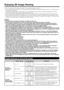 Page 42 40
CAUTION
The 3D Glasses are precision equipment. Handle them with care.
Improper use of the 3D Glasses or failure to follow these instructions can result in eye strain.
If you experience dizziness, nausea, or other discomfort while viewing 3D images, immediately discontinue 
use of the 3D Glasses. Using the binocular disparity 3D system of this TV with incompatible 3D broadcasts or 
software can make images appear with a cross talk blur or create overlapping images.
When viewing 3D images...