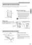 Page 2625 US
Connection
and Installation
The wall-mount bracket is assembled for perpendicular installation, so to use it for tilted installation,
please follow the procedure below to set it at the installation angle.
Setting the angle of the wall-mount bracket
Installation angle:
LC-M3700 (Horizontal mount) 0° to 20°
LC-M3710 (Vertical mount) 0°
Attaching wall-mount bracket to the monitor
Terminal cover
Wide LCD Monitor
Temporary stand
Table
Soft cloth, etc.
Screws
(4 locations)
Wall-mount bracket
Setting the...