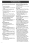 Page 3636E
Troubleshooting
If you are experiencing any problem with your display, before 
calling for service, please review the following troubleshooting 
tips.
There is no picture or sound.•  Is the power cord disconnected?
•   Is the main power switch off?
•   Is the monitor in standby mode (the power LED illuminating 
in orange)?
•   Make sure correct input mode is selected. (See page 5.)
•   If any external equipment is connected, make sure the 
equipment is operating (playing back).
Remote control does...