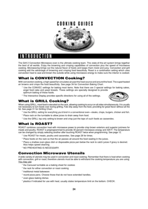 Page 2624
SEC R-820BK/W O/M
TINSEB007WRRZ-D31 SEC R-820BK/W O/M
The Grill 2 Convection Microwave oven is the ultimate cooking team. This state-of-the-art system brings together
the best of all worlds. Enjoy the browning and crisping capabilities of convection plus the speed of microwave
cooking. Microwaving brings out the natural flavor of foods and keeps them moist and juicy. Convection and grill
cooking add the advantage of browning and crisping food beautifully. Roast is a conbination setting which uses...