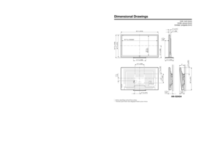 Page 89Unit: inch (mm)
Unité: pouce (mm)
Unidad: pulgada (mm)
Dimensional Drawings
153/4 (400)7
31/64 (190)
153/4 (400)
217/64 (536)
343/32
(865.62)
*1
6019/32 (1538.88)*1
631/2 (1613)
3945/64 (1008)
38
25/64 (975)
213/16 (538)
AN-52AG4
525/64(137)13
1/8 (333)
21/64 (51)*2
31/2 (89)
523/64(136)
109/32 (261)
38
9/32 (972)
759/64(201)5°
41/2
(114)
815/32 (215)
*1  Active area/Área activa/Zone active*2  Thinnest part/Parte más delgada/Partie la plus mince...