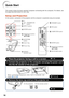 Page 2016
Quick Start
This section shows the basic operation (projector connecting with the computer). For details, see
the page described below for each step.
Setup and Projection
In this section, connection of the projector and the computer is explained using one example.
When connecting equipment other than a computer, see
pages 22 and  23.
3. Remove the lens cap and turn the projector on 2. Connect the projector to the computer and plug the power cord
into the AC socket of the projector
On the projector On...