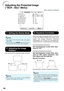 Page 4844
Adjusting the Projected Image
(“SCR - ADJ” Menu)
SEL./ADJ. ENTER END
Pict.
SCR-ADJ PRJ Net. Help
Resize
Image Shift 0 0
Keystone
OSD Display
Background
Setup Guide
PRJ Mode
Language Front
English On Logo
On
Auto Keystone On Border
87654 3
21
1
1 1
1
1
Setting the Resize Mode
•For details of the Resize mode, see pages
31 and  32.
•Y ou can also press  RESIZE on the remote con-
trol to set the resize mode. (See page  31.)
Note
2
2 2
2
2
Adjusting the Image
Position
You can move the projected image...