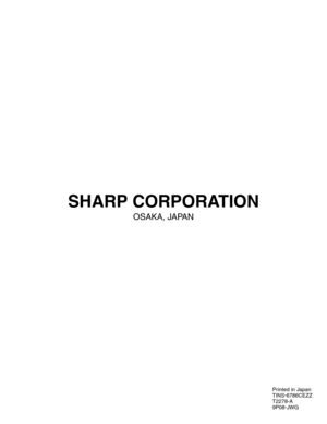 Page 66E-65
Appendix
SHARP CORPORATION
OSAKA, JAPAN
Printed in Japan
TINS-
6786CEZZ
T2278-A
9P08-
JWG 