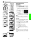 Page 21E-20
Operation
1Press LENS to select mode. Each time LENS is
pressed, the screen changes as shown on the
left.
2Press ENTER to display
test pattern.
3Press 
∂/ƒ/ß/© to make
adjustments.
4a. Press LENS until normal
screen appears.
b. To reset the KEYSTONE setting, press UNDO.
Setting up the Screen
Projector
2 3 1, 4a
4b
Digital Image Adjustments
Lens Adjustment
Remote control
On-screen Display
(Example:
16:9 WIDE  image) On-screen Display
(Example:
4:3 NORMAL image)This function can be used to adjust the...