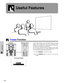 Page 34E-33
Useful Features
Useful Features
Freeze Function
This function allows you to instantly freeze a moving
image. This is useful when you want to display a still
image from a computer or video, giving you more time
to explain the image to the audience.
You can also use this function to display a still image
from a computer while you make preparations for the
next computer images to be presented.
1Press FREEZE to freeze the image.
2Press FREEZE again to return to the moving
image. Projector
1, 2
On-screen...