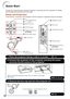 Page 2016
Quick Start
This section shows the basic operation (projector connecting with the computer). For details, 
see the page described below for each step.
Setup and Projection
In this section, connection of the projector and the computer is explained using one example.
KEYSTONE button INPUT buttonsSTANDBY/ON 
button
HEIGHT 
ADJUST leverFocus ringSTANDBY button
ENTER button
ENTER button
6
4 3
58
3
5 6 8
KEYSTONE button
4
4
ON button
COMPUTER button
4 5
Adjustment buttons 
(P/R/O/Q)
5Adjustment buttons...