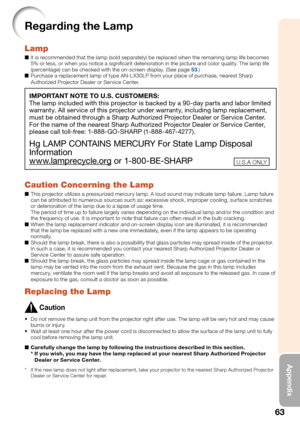 Page 65
63
Appendix
Reg\frding the L\fmp
Lamp
 
■ 