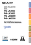 Page 1
IntroductionEasy Start SetupConnections Basic            
Operation Useful        
Features
Appendix
OPERATION MANUAL
DATA PROJECTOR
MODEL
PG-LX3000
PG-LX3500
PG-LW3000
PG-LW3500 