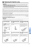 Page 4947
Maintenance &
Troubleshooting
Replacing the Projection Lamp
CAUTION
•Potential hazard of glass particles if lamp ruptures. Please have Sharp Authorized Projector Dealer
or Service Center replace lamp if rupture occurs.
•Do not remove the lamp cage directly after operation of the projector. The lamp may be extremely
hot. Wait at least one hour after the power cord is disconnected to allow the surface of the lamp cage
to fully cool before removing the lamp cage.
46Remove the lamp
cage.5Insert the new...