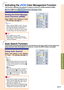 Page 57Easy to Use Functions
-53
Activating the  sRGB Color Man ag ement Function
This function calibrates the p rojecto r’s output to con form to sRGB standa rd (6,500K).
Using Auto Search
Select  “Auto Search ” in the  “Options
(1) ” me nu  ➝  For settings,  see p ag e  36 .
Note
• ON
Automatically switches to the input mode 
in which signals are being received, when 
turning on the projector or pressing 
on the projector.
•
 OFF
For switching input modes manually in 
order by pressing 
 on the projector.
•...