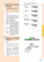 Page 33Basic Operation
-29
"On-screen Display (Example)➝
➝➝
Using Analog
RGB
Using
Component
INPUT 2 Mode
   Using S-Video
INPUT 3 Mode
   Using Video
3Press ,  or  on the
remote control to select the
INPUT Mode.
•Pressing  on the projector switches
the inputs in the following order:
INPUT 1INPUT 2INPUT 3
Note
•When no signal is received, “NO
SIGNAL” will be displayed. When a
signal that the projector is not pre-
set to receive is received, “NOT
REG.” will be displayed.
About the INPUT Modes
Used for...