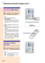 Page 48Auto Sync Adjustment
Used to automatically adjust a computer im- 
age.
Select “Auto Sync ” in the  “Fine Sync ”
menu  ➝ For settings, see page  38.
Note
When setting to  “ Normal” or
“
 High Speed ”:
• Auto Sync adjustment will occur when the 
projector is turned on or when the inputs 
are switched, when connected to a com-
puter.
Manual adjustments should be per-
formed: 
• When the optimum image cannot be 
achieved with Auto Sync adjustment. See
page  42.
• Auto Sync adjustment may take some
time to...