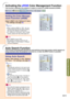 Page 57Easy to Use Functions
-53
Activating the  sRGB Color Man ag ement Function
This function calibrates the projector ’s output to conform to sRGB standard (6,500K).
Using Auto Search
Select  “Auto Search ” in the  “Options
(1) ” me nu  ➝  For settings,  see pa ge  36 .
Note
• ON
Automatically switches to the input mode 
in which signals are being received, when 
turning on the projector or pressing 
on the projector.
•
 OFF
For switching input modes manually in 
order by pressing 
 on the projector.
• To...