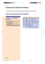 Page 110-106
This function can be used to display all the adjusted settings as a list on the screen.
Displaying the Adjustment Settings
Overview of ALL Menu
Settings
Select the “Status” menu and press 
on the menu screen.
➝ For operating the menu screen, see
pages 50 and 52.
➝ For operating the menu screen using
the GyroRemote see pages 54 and 55.
-106
PG-M25X#E#p97_106.p6502.4.29, 3:24 PM 106 