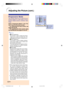 Page 64Progressive Mode
This function allows you to select the pro-
gressive display of a video signal. The pro-
gressive display projects a smoother video
image.
Select “Progressive Mode” in the “Pic-
ture” menu on the menu screen.
➝ 
For operating the menu screen, see
pages 50 and 52.
➝ For operating the menu screen using
the GyroRemote see pages 54 and 55.
Note
• 2D Progressive
This function is useful to display fast-moving
images such as sports and action films. This
mode optimizes the image in a displayed...