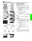 Page 23E-22
Operation
Setting up the Screen
ProjectorDigital Image Adjustments
Digital Keystone Correction
Remote control
When the image is distorted due to the projection angle,
the Digital Keystone Correction function allows you to
correct it.
2 3 1, 4a
4b
2 22 2
2Test Pattern
(Slide the MOUSE/ADJUSTMENT switch
on the remote control to the ADJ. position.)MOUSEADJ.
1Press KEYSTONE to select mode. Each time
KEYSTONE is pressed, the screen changes as
shown on the left.
2Press ENTER to display test pattern....