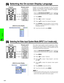 Page 28E-27
Operation
Selecting the On-screen Display Language
4 2, 3 1, 5
Projector
(GUI) On-screen Display
English is the preset language for the On-screen
Display. The language can be set to English, German,
Spanish, Dutch, French, Italian, Swedish, Portuguese,
Chinese, Korean or Japanese.
(Slide the MOUSE/ADJUSTMENT switch
on the remote control to the ADJ. position.)
1Press MENU.
2Press ß/© to select “Language”.
3Press  ∂/ƒ to select the desired language .
4Press ENTER to save the setting. The On-screen...