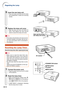 Page 64-62
5Insert the new lamp unit.
•Press the lamp unit firmly into the lamp
unit compartment. Fasten the securing
screws.
6Replace the lamp unit cover.
•Align the lamp unit cover and slide it to
close. Then tighten the user service
screw to secure the lamp unit cover.
Info
•If the lamp unit and lamp unit cover are not
correctly installed, the power will not turn
on, even if the power cord is connected to
the projector.
Resetting the Lamp Timer
Reset the lamp timer after replacing the lamp.
Info
•Make sure...