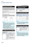 Page 50-48
Using the “Options1” Menu
Menu operation  Page  42
4
4 4
4
4
Keystone Correction
When the image is projected either from the top or from
the bottom towards the screen at an angle, the image be-
comes distorted trapezoidally. The function for correct-
ing trapezoidal distortion is called Keystone Correction.
Auto Keystone Correction
Set “Auto Keystone” on the “Options1” screen menu
to “On”.
Manual Keystone Correction
Set “Auto Keystone” on the “Options1” screen menu to
“Off”, and select “Keystone”,...