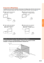 Page 21-19
Setup
Projection (PRJ) Mode
The projector can use any of the 4 projection modes, shown in the diagram below. Select the mode most appro-
priate for the projection setting in use.  (You can set the PRJ mode in “SCR-ADJ” menu. See page 50.)
■Table mounted, front projection■Ceiling mounted, front projection
[Menu item ➞ “Front”] [Menu item ➞ “Ceiling + Front”]
■Table mounted, rear projection■Ceiling mounted, rear projection
(with a translucent screen) (with a translucent screen)
[Menu item ➞ “Rear”]...