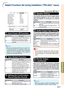 Page 53-51
Useful Features
Auto Power Off
Auto Restart
System Sound
Speaker
Audio Out9600bps Enable On On
On
FAO On
Enable
Normal
Disable
SEL./ADJ.
RETURN ENTER
END
Monitor Out
LAN/RS232C
RS-232C Fan Mode
System Lock
All reset
Lamp Timer (Life)         [           0]h       [     0] min (   100%\
)Pict. SIG SCR
PRJ-ADJNet.
1
2
3 4
5
6
7
8
9
0
q
w
Menu operation  Page  43
Description
The projector automatically enters the
standby mode when no input signal is
detected for 15 minutes or longer.
The Auto Power Off...