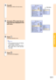 Page 49Basic Operation
-45
4Press 
| || |
|.
•The cursor shifts to the sub menu.
5Press 
' '' '
' or 
" "" "
" to select the set-
ting of the item displayed in the
sub menu.
6Press .
•The item selected is set.
Note
•Some adjustment items will display
a confirmation message.
When setting an item, press \ or
| to select “Ye s” or “OK” and then
press 
.
7Press .
•The menu will disappear.
Sub menu 