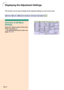 Page 82-78
This function can be used to display all the adjusted settings as a list on the screen.
Displaying the Adjustment Settings
Overview of All Menu
Settings
Select the “Status” menu on the menu
screen and press 
 .
➝ For operating the menu screen, see
pages 42 to 45.
-78 