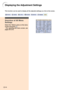 Page 72This function can be used to display all the adjusted settings as a list on the screen.
Displaying the Adjustment Settings
Overview of All Menu
Settings
Select the “Status” menu on the menu
screen and press 
 .
➝For operating the menu screen, see
pages 40 to 43.
-70 