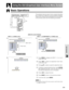 Page 26E-26
Basic Operation
Basic Operations
Using the GUI (Graphical User Interface) Menu Screen
(GUI) On-screen Display
1
INPUT 3, 4 (VIDEO) mode
1
INPUT 1, 2 (COMPONENT) or 5 (RGB) mode
41Press MENU to display the INPUT 1, 2, 3, 4 or 5
mode menu bar.
2Press 
/ to select an adjustment main menu
on the menu bar.
3Press 
/ to select a specific adjustment item.
4To display a single adjustment item, press ENTER
after selecting the item. Only the menu bar and
the selected adjustment item will appear.
5Press 
/ to...