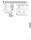 Page 61E-60
Useful Features &
Network Function
Selecting the Transmission Speed (RS-232C)
1.2.3 4.5.6
1, 6
5 2, 3, 4
Projector Remote ControlThis menu allows you to adjust the transmission speed
of the RS-232C connection by selecting the baud rate.
(Slide the MOUSE/ADJUSTMENT switch
on the remote control to the ADJ. position.)
1Press MENU.
2Press ß/© to select “Options (2)”.
3Press ∂/ƒ to select “RS-232C”, and then press
©.
4Press ∂/ƒ to select the desired baud rate.
5Press ENTER to save the setting.
6To exit...