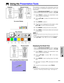 Page 65E-64
Useful Features &
Network Function
Using the Presentation Tools
MOUSEADJ.
Menu Window
When selecting Sharp default image
Red Green Blue Yellow Orange White Black
This projector is equipped with presentation tools that
can be used to emphasize keypoints within your
presentation.
(Slide the MOUSE/ADJUSTMENT switch
on the remote control to the ADJ. position.)
1Press TOOLS to display the presentation tools
menu window on the screen.
2Press ∂/ƒ/ß/© to select the desired tool and
color.
3Press ENTER to...