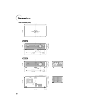 Page 6864
Dimensions
Units: inches (mm)
413/16(122)
947/64(247)
447/64(120)
89/32(210)47/64(18.5)
41/2(114.3)
217/32(64)
27/32(56)
75/64(179.5)243/64(67.5)
115/16(49)611/32(161)
15/16(33)
127/64(36)
19/32(15)
359/64(99.3)
217/32(64)
27/32(56)
75/64(179.5)243/64(67.5)
115/16(49)611/32(161)
119/32(40.3)1
9/64(28.7)
XR-1X
XR-1S 