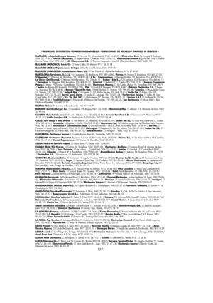 Page 43157
• ADDRESSES D’ENTRETIEN• ONDERHOUDSADRESSEN• DIRECCIONES DE SERVICIO• INDIRIZZI DI SERVIZIO•
BADAJOZ: Indalecio Amaya Sanchez, Cl Carreras 11, Almendralejo, 924/ 66.47.01 / Electronica Bote, Pz Portugal 2, Badajoz,
924/ 22.17.40 / Patricio Electronica, Cl Reyes Huertas 7, Merida, 924/ 33.04.13 / Electronica Centeno S.L., Av Del Zafra 1, Puebla
Sancho Perez, 924/ 57.53.08 / C.E. Vilanovense C.B., Cl Camino Magacela 4 Local-5, Villanueva Serena, 924/ 84.59.92
BALEARES (MENORCA): Insat, Cb, Cl Pintor...