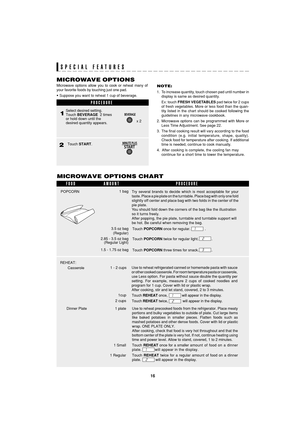 Page 1816
SEC R55TS
TINSEA983WRRZ-D32 SEC R55TS
PROCEDURE
1Select desired setting.
Touch BEVERAGE  2 times
or hold down until the
desired quantity appears. Microwave options allow you to cook or reheat many of
your favorite foods by touching just one pad.
• Suppose you want to reheat 1 cup of beverage.
NOTE:
1. To increase quantity, touch chosen pad until number in
display is same as desired quantity.
Ex: touch FRESH VEGETABLES pad twice for 2 cups
of fresh vegetables. More or less food than the quan-
tity...