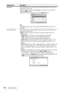 Page 3838Installation Menu
Blanking This feature allows you to adjust the displayable region within the four 
directions of the screen.
Select the edge to adjust by highlighting Left, Right, Top, or Bottom 
using the M/m buttons.
Adjust the amount of blanking using the 