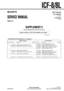 Page 12SERVICE MANUAL
1
2 3-027-089-01 CABINET (FRONT) (DARK GRAY) (ICF-8)
3-027-089-31 CABINET (FRONT) (SILVER) (ICF-8: AEP, UK)
4
11 3-027-090-01 CABINET (REAR) (DARK GRAY)
3-027-090-21 CABINET (REAR) (SILVER) (ICF-8: AEP, UK)
13 3-027-091-01 LID, BATTERY CASE (DARK GRAY)
3-027-091-21 LID, BATTERY CASE (SILVER) (ICF-8: AEP, UK)
ICF-8/8L
SUPPLEMENT-2
File this supplement with the service manual.
AEP Model
UK Model
ICF-8/8L
E Model
ICF-8
Subject: Addition of ICF-8 (6E) ORANGE Color Model
• EXPLODED VIEWS...