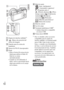 Page 124ES
10
AZapata de interfaz múltiple1)
B Marca de posición del 
sensor de imagen
CGancho para la correa de 
bandolera
DSensor de Wi-Fi (incorporado)
EFlash
 Pulse el botón   (extracción de 
flash) para utilizar el flash. El 
flash no se extrae 
automáticamente.
 Cuando no esté utilizando el 
flash, vuelva a presionarlo hacia 
abajo para meterlo en el cuerpo 
de la cámara.
FDial de modo
(Auto. inteligente)/
(Automático superior)/
(Programa auto.)/
(Priorid. abertura)/ (Prior. 
tiempo expos.)/ (Exposición...