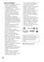 Page 190IT
38
Marchi di fabbrica Memory Stick e   sono marchi di 
fabbrica o marchi di fabbrica 
registrati di Sony Corporation.
 “AVCHD Progressive” e il logo 
“AVCHD Progressive” sono marchi 
di fabbrica della Panasonic 
Corporation e Sony Corporation.
 Dolby e il simbolo della doppia D 
sono marchi di fabbrica di Dolby 
Laboratories.
 I termini HDMI e HDMI High-
Definition Multimedia Interface e il 
logo HDMI sono marchi di fabbrica o 
marchi di fabbrica registrati di HDMI 
Licensing LLC negli Stati Uniti e...