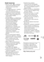 Page 301PL
37
PL
Znaki towarowe• Memory Stick i  są znakami 
towarowymi lub zastrzeżonymi 
znakami towarowymi Sony 
Corporation.
• „AVCHD Progressive” i logotyp 
„AVCHD Progressive” są 
znakami towarowymi Panasonic 
Corporation i Sony Corporation.
• Dolby i symbol podwójnego D to 
znaki handlowe Dolby 
Laboratories.
• Terminy HDMI oraz HDMI High-
Definition Multimedia Interface, 
jak również logo HDMI są 
znakami towarowymi lub 
zastrzeżonymi znakami 
towarowymi firmy HDMI 
Licensing LLC w Stanach 
Zjednoczonych...