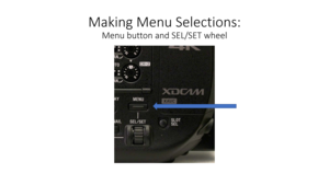 Page 11Making	Menu	Selections:
Menu	button	and	SEL/SET	wheel 