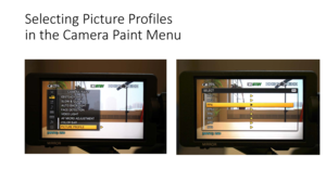 Page 55Selecting	Picture	Profiles	
in	the	Camera	Paint	Menu 