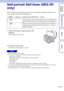 Page 141141GB
Table of 
contents Sample photo Menu IndexSelf-portrait Self-timer (NEX-5R 
only)
Sets whether to set the shooting mode to the 3-second delay self-timer when the LCD 
screen is tilted upward about 180 degrees.
1
MENU  t [Setup]  t [Self-portrait Self-timer] t  [On].
 The self-timer lamp does not flash.
 You cannot use [Self-portrait Self-timer] with the following functions:
– During movie recording
– [Hand-held Twilight], [Anti Motion Blur] in [Scene Selection]
– [Sweep Panorama]
– [Smile Shutter]...