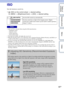 Page 6060GB
Table of 
contents Sample photo Menu Index
Using functions in the menu
ISO
Sets the luminous sensitivity.
1
 (ISO) on the control wheel  t desired setting.
Or,
 MENU  t [Brightness/Color]  t [ISO]  t desired setting.
 [ISO AUTO] is selected when using the following functions:
– [Intelligent Auto]
–[Superior Auto]
– [Scene Selection]
– [Sweep Panorama]
 The larger the number, the higher the noise level.
 When the shooting mode is set to [Program Auto], [Aperture Priority], [Shutter Priority], and...