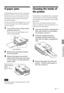 Page 6161 GB
Troubleshooting
Cleaning the inside of
the printer
If white lines or periodical dots are printed
on the pictures, use the cleaning cartridge
and cleaning sheet supplied to clean inside
the printer.
Before start cleaning the printer, please
remove a memory card, external device, or
USB cable from the printer.
1Open the ink ribbon compartment
door and if there is an ink ribbon
for printing, remove it.
2Insert the supplied cleaning
cartridge into the printer and
close the ink ribbon compartment
door....