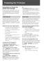 Page 3030
Protecting the TV Screen
Precautions to Protect the 
Screen from Damage
Prolonged display of still images over time may 
cause permanent image retention (image burn). 
Avoid displaying images that cause image burn 
and take the following measures to protect the 
screen.
Due to the characteristics of the material used in 
an OLED screen for its high-precision image, 
permanent image retention may occur if still 
images are displayed in the same position on the 
screen continuously, or repeatedly over...