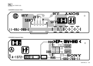 Page 53SDM-N80 (E) 3-28
(h2)
[AC POWER LED]
– H2 BOARD (Conductor Side) –
– H2 BOARD (Component Side) – 